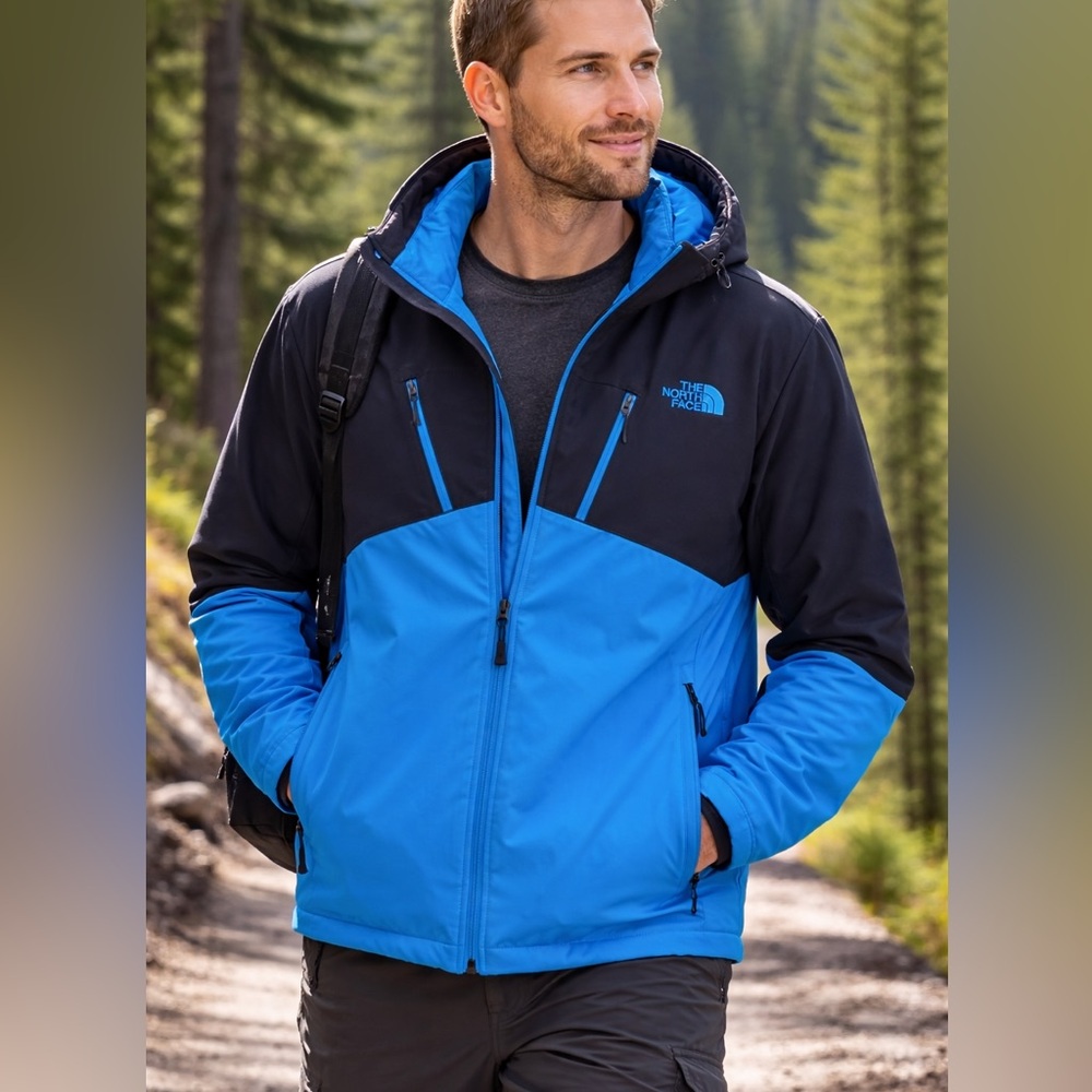The North Face Men’s Softshell Jacket – Blue/Black – XXL